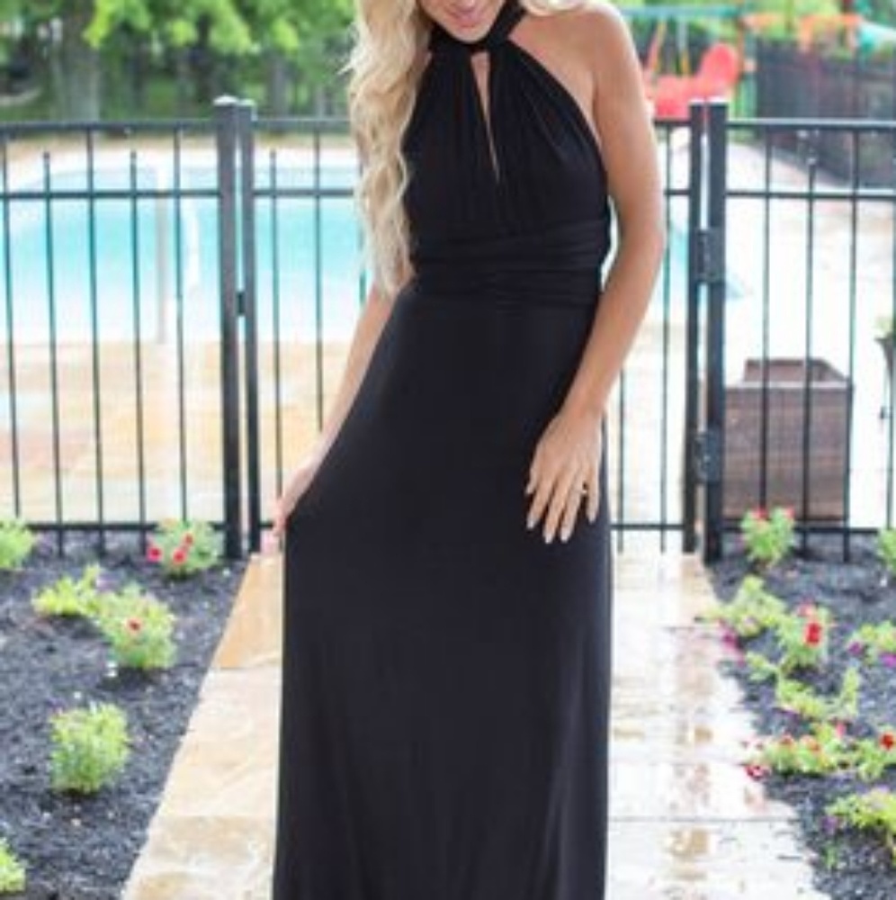 Black Maxi Wrap Dress